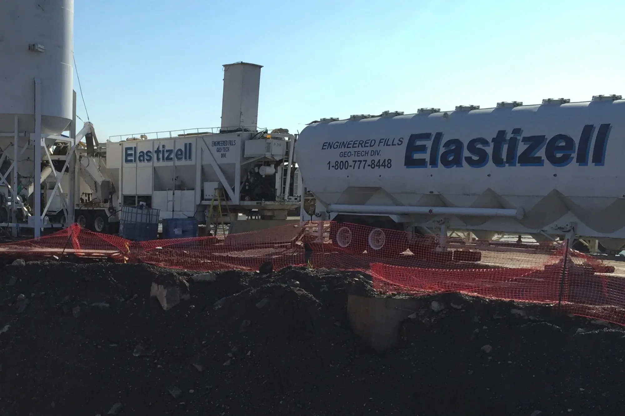 Elastizell Systems applying lightweight cellular concrete to stabilize a military base runway